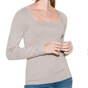 WHBM Gold Metallic Sparkly Knit Top
